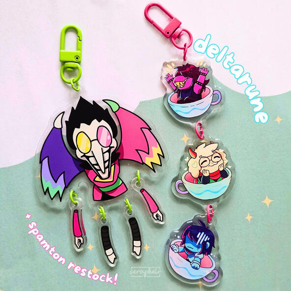 Teacups &amp; Spamton Charms - Deltarune