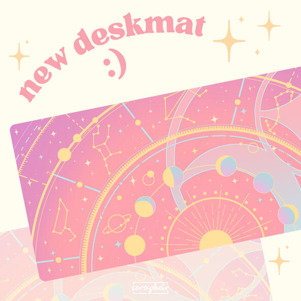 Pink Zodiac - Deskmat