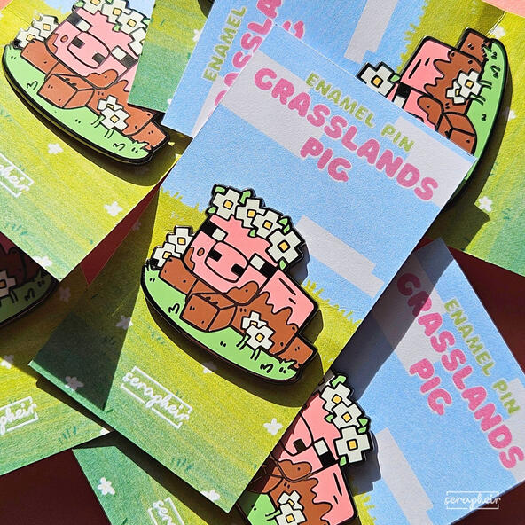 Grassland Pig Enamel Pin Grassland Pig Enamel Pin